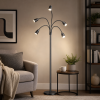 Sympa Reading Floor Lamp with 5-Gooseneck Heads