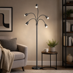 Sympa Reading Floor Lamp with 5-Gooseneck Heads
